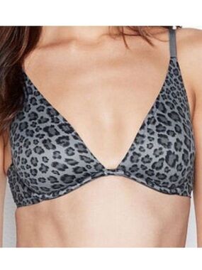INCREDIBLE by VICTORIA’S SECRET Unlined Plunge Animal Print BRA 32DD
